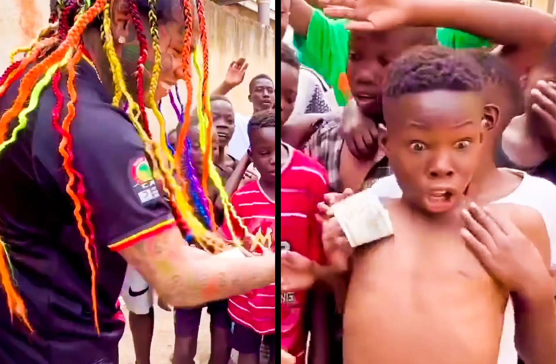 Rapper 6ix9ine and Ronaldo in Uganda for iPhone music video shoot