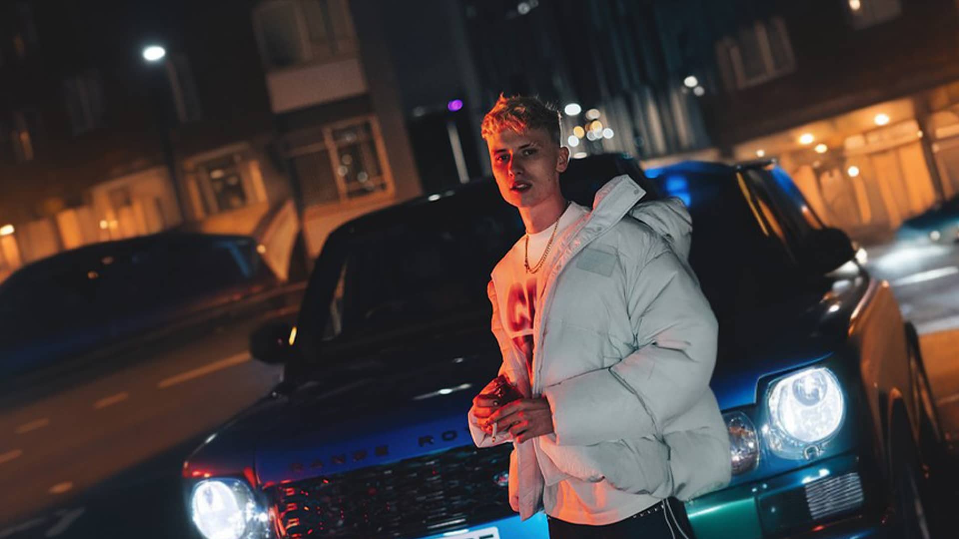 JusHarry New Place Hip Hop Artist with Landrover at Night