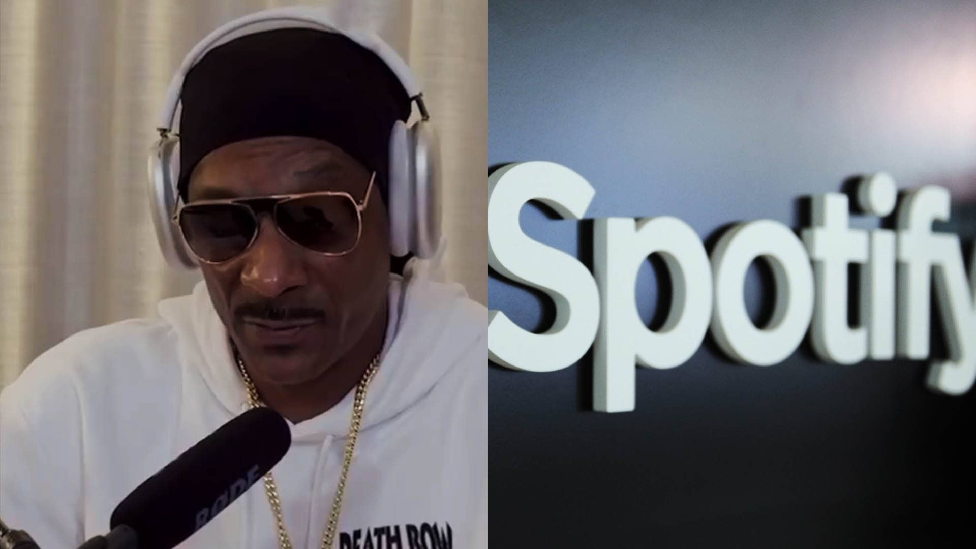 Snoop Dogg with headphones representing his Spotify earnings story